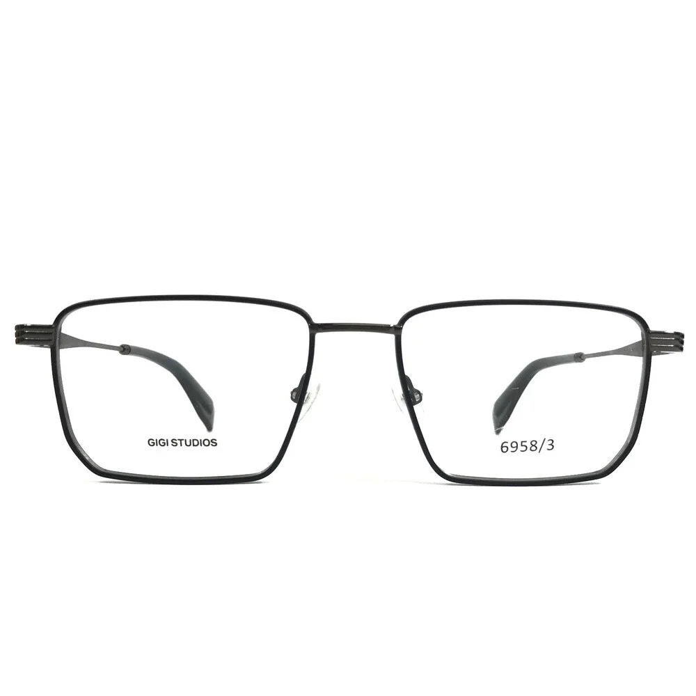 Gigi Studios Eyeglasses Frames TURING 6953/3 Black Gray Gunmetal 55-19-150